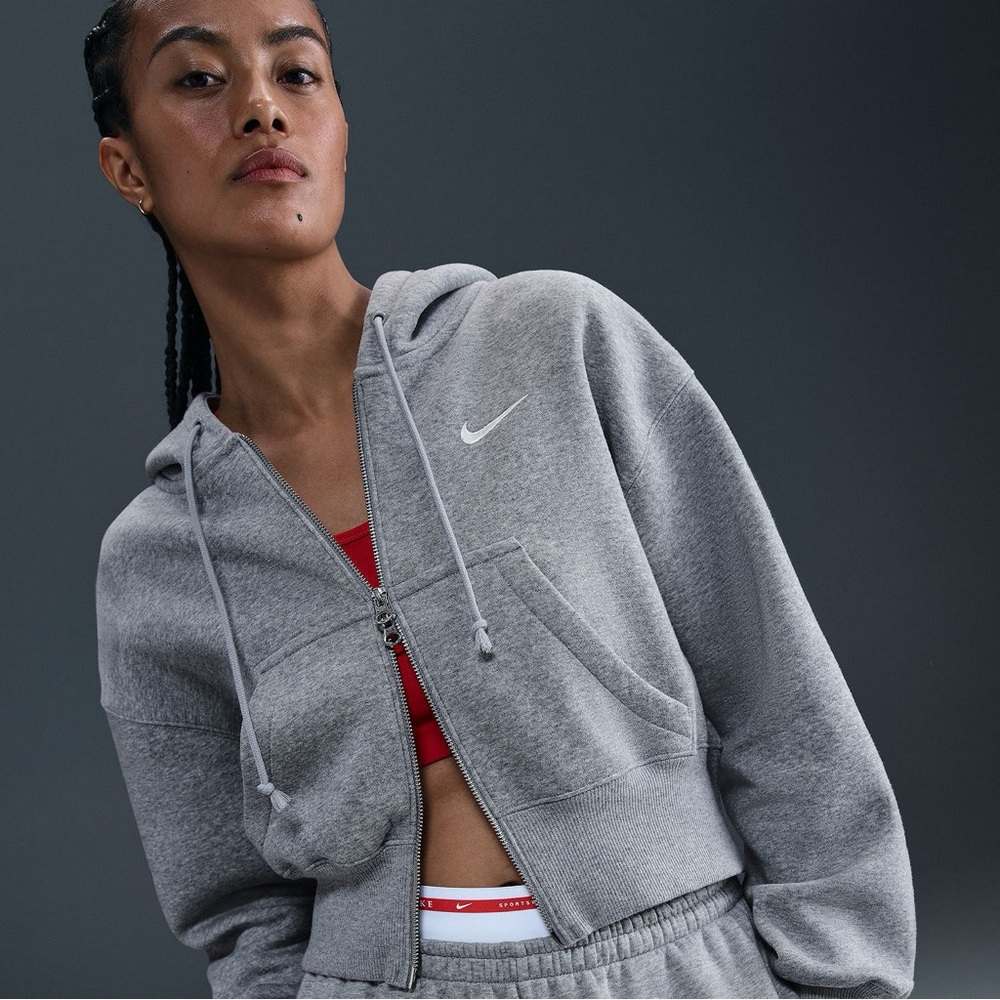 Women's Nike Loose Full-Zip Crop Hoodie